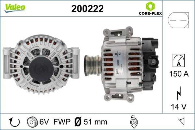 VALEO 200222 Generator - CORE-FLEX - MERCEDES Cla