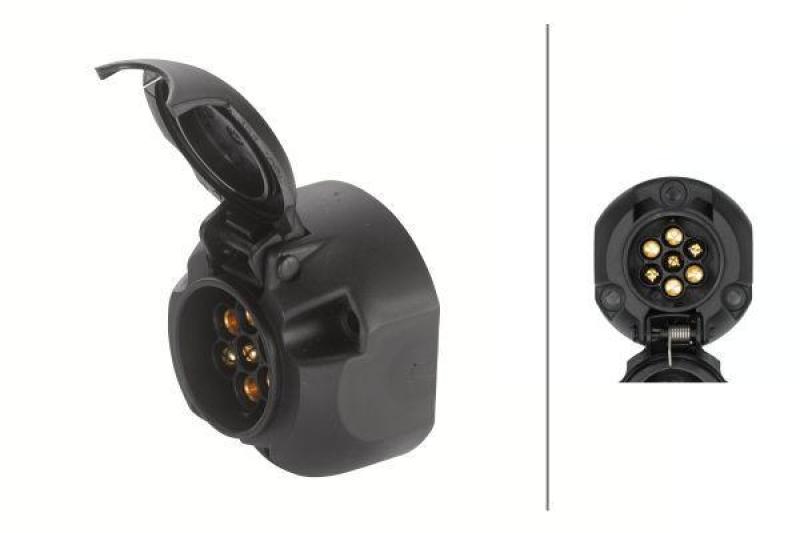 HELLA 8JB 001 943-001 Steckdose K 18, 7 polig DIN/ISO 1724, Zinnbronze