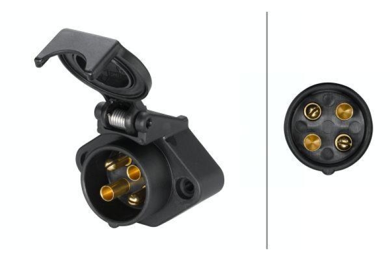 HELLA 8JB 001 944-011 Steckdose, 4 polig Schraubkontakt