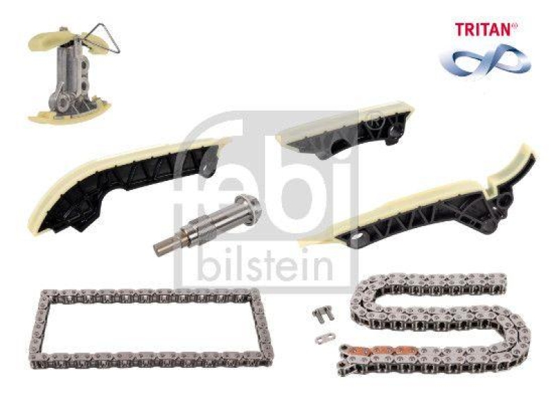 FEBI BILSTEIN 173416 Steuerkettensatz f&uuml;r Nockenwelle, &Ouml;lpumpe und Ausgleichswelle, TRITAN&reg;-beschichtet f&uuml;r Mercedes-Benz