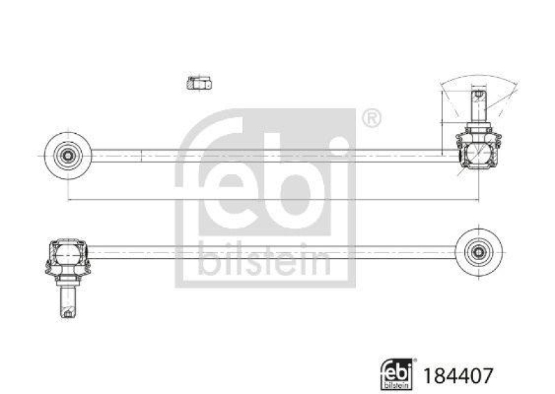 FEBI BILSTEIN 184407 Verbindungsstange mit Sicherungsmuttern f&uuml;r VW-Audi