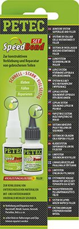 PETEC 93550 Klebstoff Kunststoffreparatur SpeedBond-Set Klebe-Schweißnaht 20g