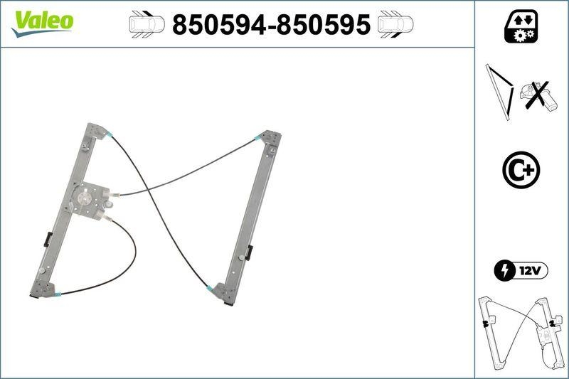 VALEO 850594 Fensterheber (ohne Motor) vorne links RENAULT