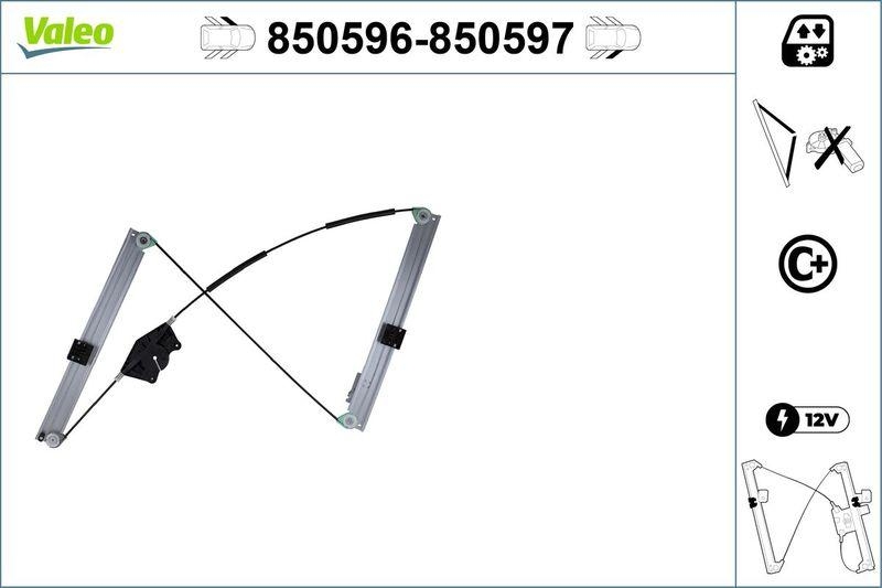 VALEO 850596 Fensterheber (ohne Motor) vorne links AUDI A4