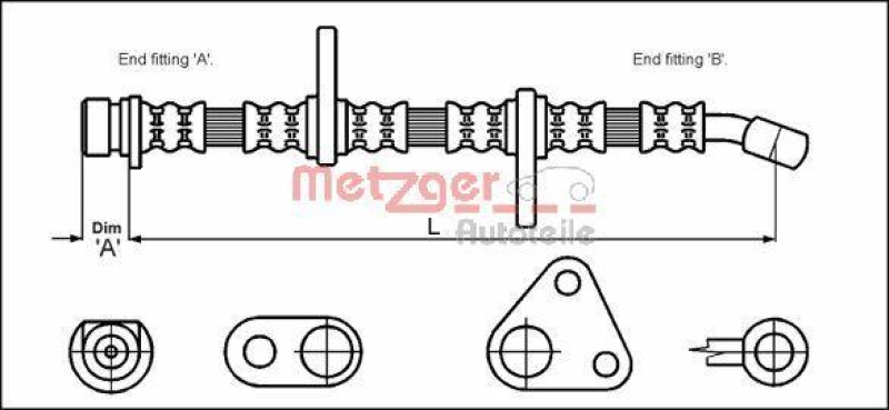 METZGER 4113501 Bremsschlauch f&uuml;r HONDA VA links