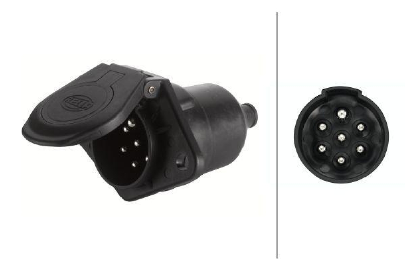 HELLA 8JB 008 085-021 Steckdose, 7 polig Flachstecker, Kunststoff