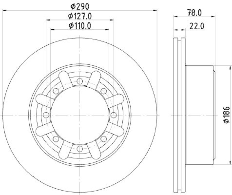 HELLA 8DD 355 133-321 Bremsscheibe