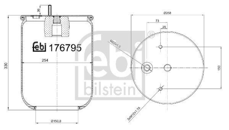 FEBI BILSTEIN 176795 Luftfederbalg ohne Kolben für Solaris