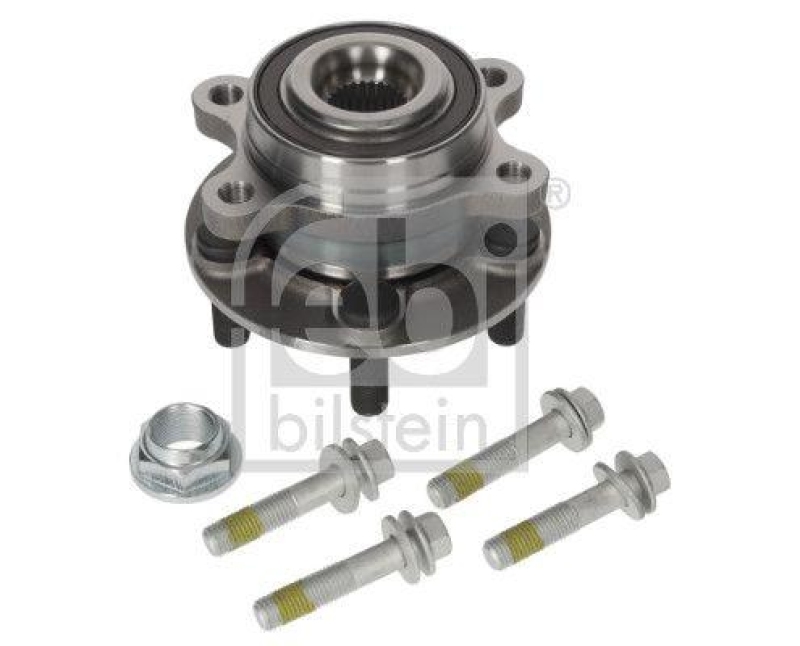 FEBI BILSTEIN 186553 Radlagersatz mit Radnabe, ABS-Impulsring und Befestigungsschrauben für Ford
