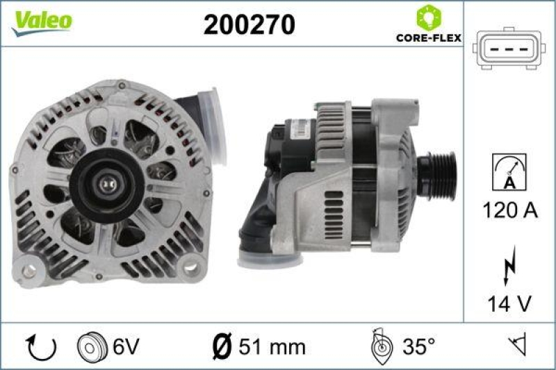 VALEO 200270 Generator - CORE-FLEX - BMW 3 series