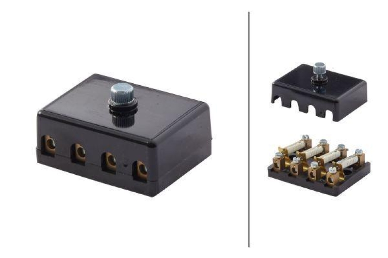 HELLA 8JD 002 294-201 Sicherungsdose, 4 polig torpedo fuse box, 8 A