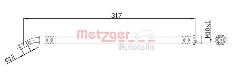 METZGER 4113680 Bremsschlauch f&uuml;r OPEL HA links/rechts