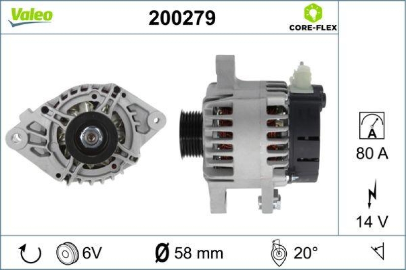 VALEO 200279 Generator - CORE-FLEX - TOYOTA Aygo