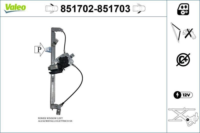 VALEO 851702 Fensterheber VL - Opel CORSA C (00->09)