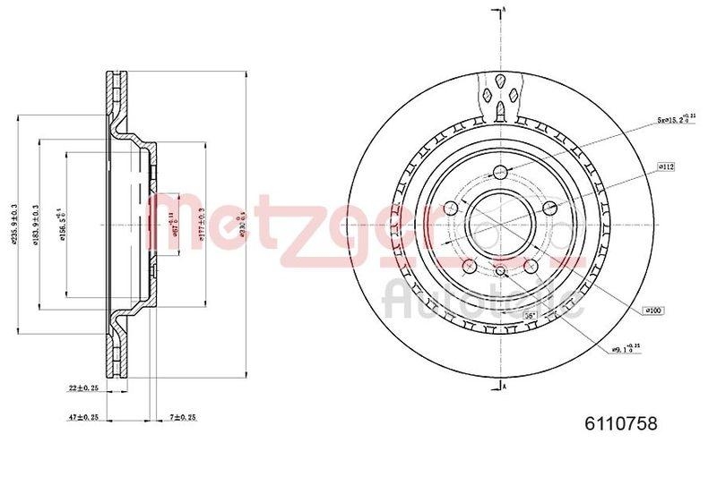 METZGER 6110758 Bremsscheibe Lack/Ks/Ms/Hc f&uuml;r MB HA