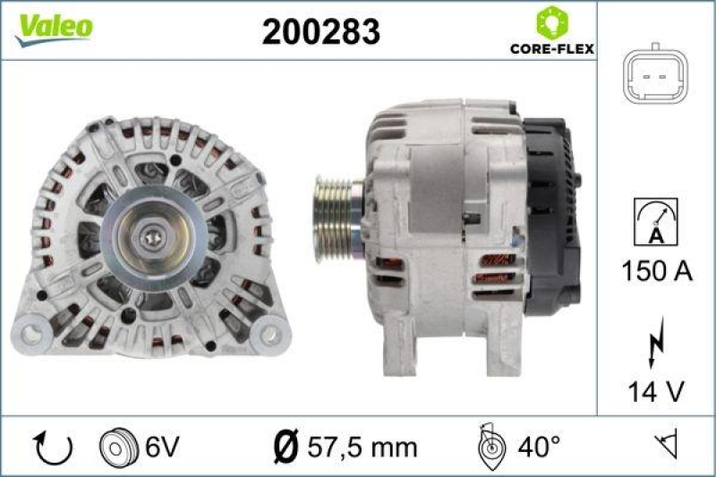 VALEO 200283 Generator - CORE-FLEX - CITROEN C5
