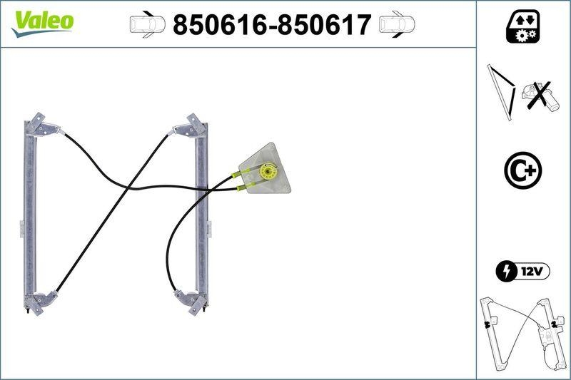 VALEO 850616 Fensterheber (o. Motor) vorne links AUDI A3