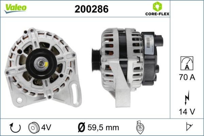 VALEO 200286 Generator - CORE-FLEX - FIAT Punto