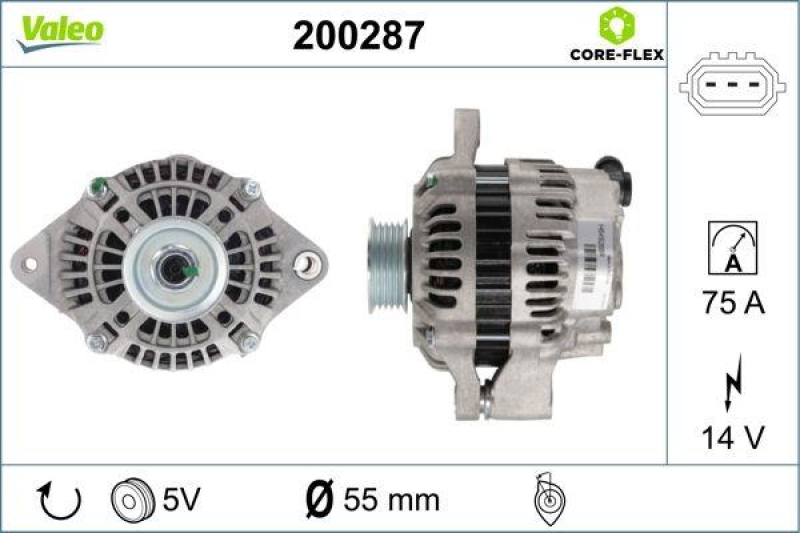 VALEO 200287 Generator - CORE-FLEX - OPEL Agila