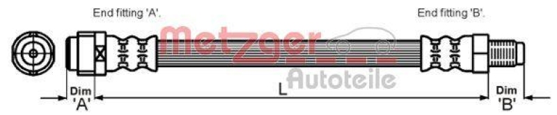 METZGER 4114082 Bremsschlauch f&uuml;r MB