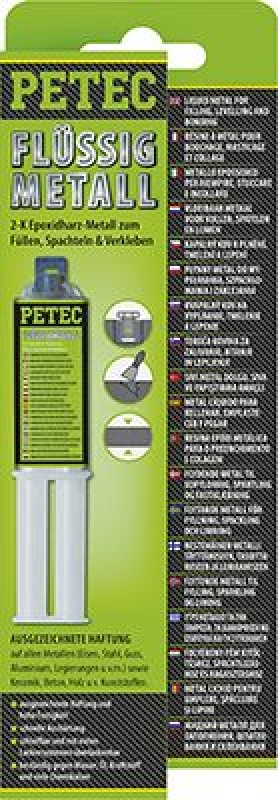 PETEC 97425 Epoxy-Klebstoff Flüssigmetall grau 24ml