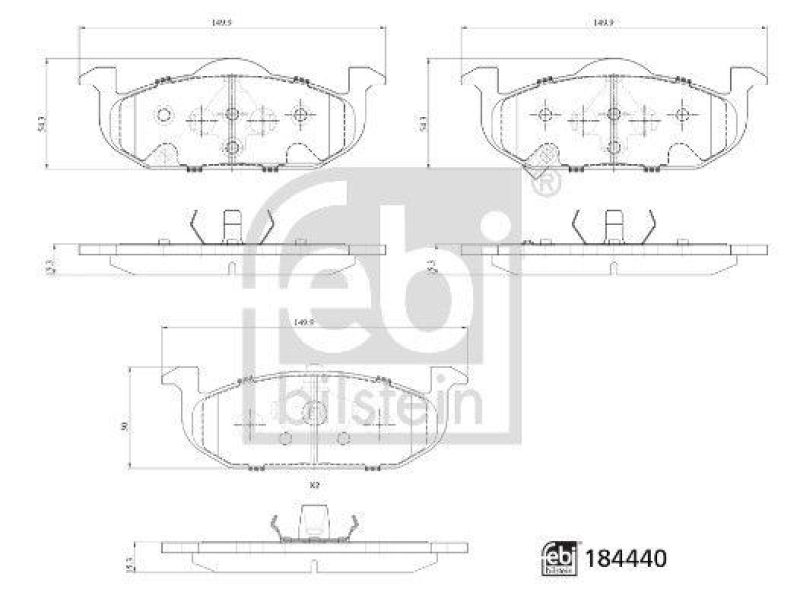 FEBI BILSTEIN 184440 Bremsbelagsatz f&uuml;r MG