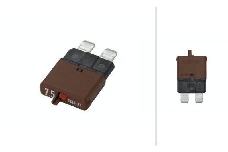 HELLA 8JS 174 320-011 Sicherungsautomat, 7,5 A 32 V, thermisch, braun