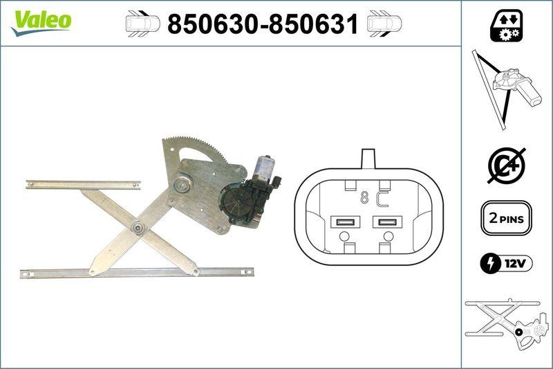 VALEO 850630 Fensterheber vorne links CHEVROLET Aveo