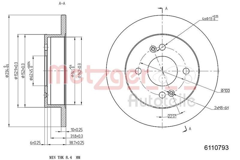 METZGER 6110793 Bremsscheibe Lack/Ks/Ms f&uuml;r HYUNDAI HA