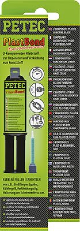 PETEC 98325 Klebstoff PlastBond Kunststoffreparatur schwarz 24ml