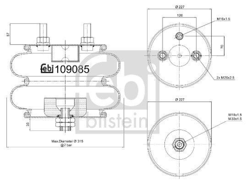 FEBI BILSTEIN 109085 Luftfederbalg für Kässbohrer