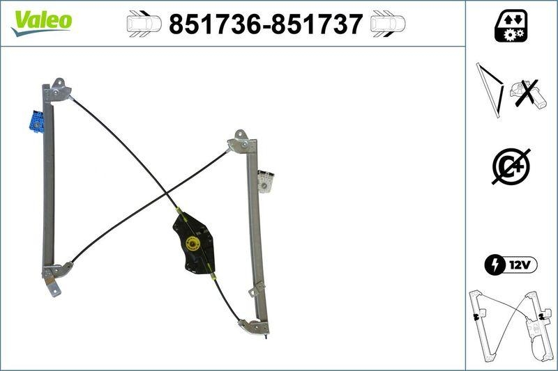 VALEO 851736 VOLKSWAGEN GOLF PLUS -Fenst. Mecha VL