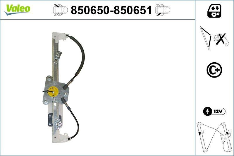 VALEO 850650 Fensterheber (o. Motor) hinten links CITROEN C5