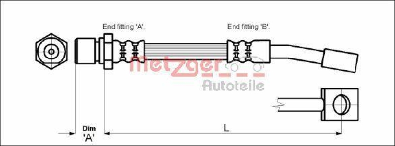 METZGER 4114679 Bremsschlauch f&uuml;r OPEL VA links/rechts