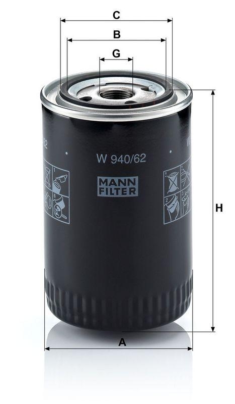MANN-FILTER W 940/62 &Ouml;lfilter f&uuml;r Iveco Irisbus