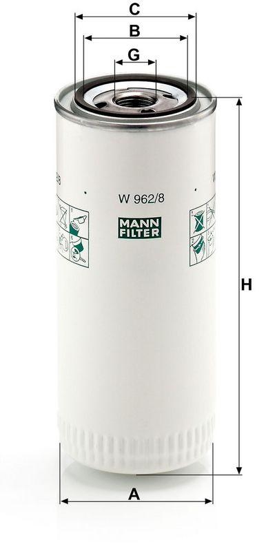 MANN-FILTER W 962/8 &Ouml;lfilter f&uuml;r DAF