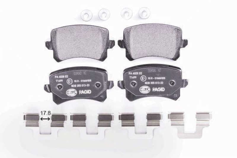 HELLA 8DB 355 025-331 Bremsbelagsatz, Scheibenbremsbelag f&uuml;r VW/AUDI/SEAT