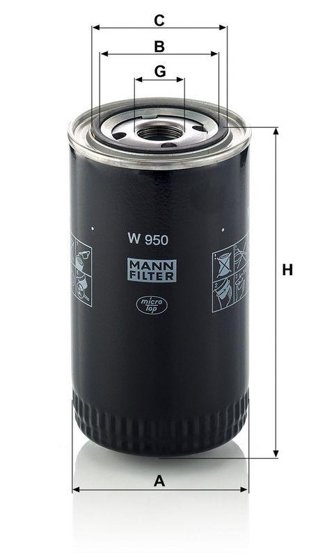 MANN-FILTER W 950 &Ouml;lfilter f&uuml;r Deutz/Fahr/KHD