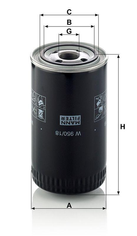 MANN-FILTER W 950/18 &Ouml;lfilter f&uuml;r Case New Holland