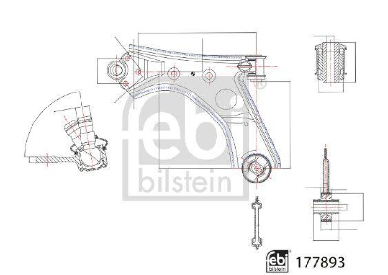 FEBI BILSTEIN 177893 Querlenker mit Lagern und Gelenk f&uuml;r Opel