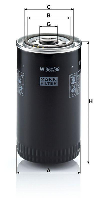 MANN-FILTER W 950/39 &Ouml;lfilter f&uuml;r DAF