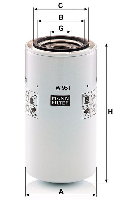 MANN-FILTER W 951 &Ouml;lfilter f&uuml;r Case New Holland