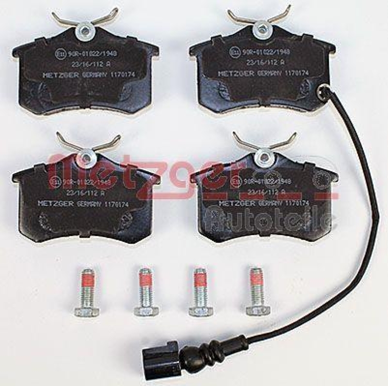 METZGER 1170174 Bremsbelagsatz, Scheibenbremse WVA 20 961