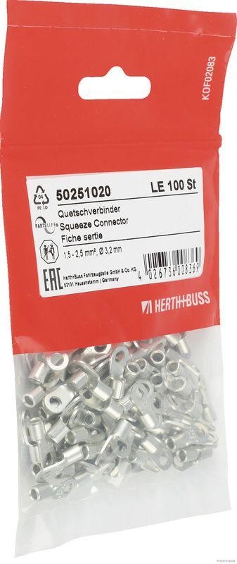 HERTH+BUSS 50251020 Quetschverbinder 1,5 - 2,5 mm&sup2;, &Oslash; 3,2 mm, DIN 46234