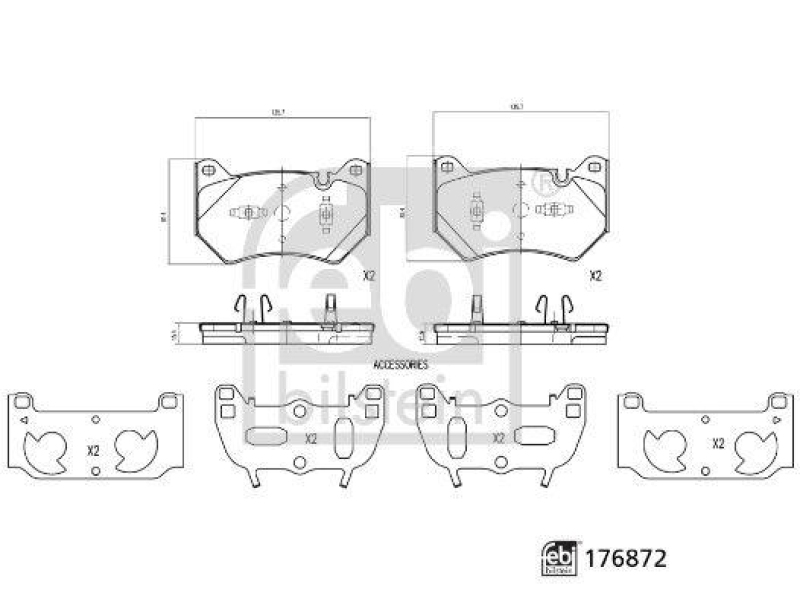 FEBI BILSTEIN 176872 Bremsbelagsatz f&uuml;r VW-Audi