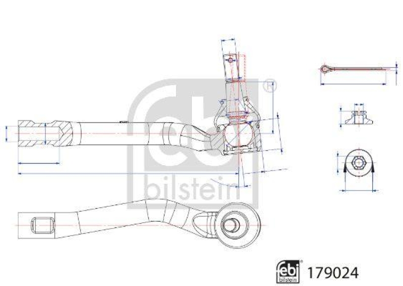 FEBI BILSTEIN 179024 Spurstangenendst&uuml;ck mit Kronenmutter und Splint f&uuml;r Lexus