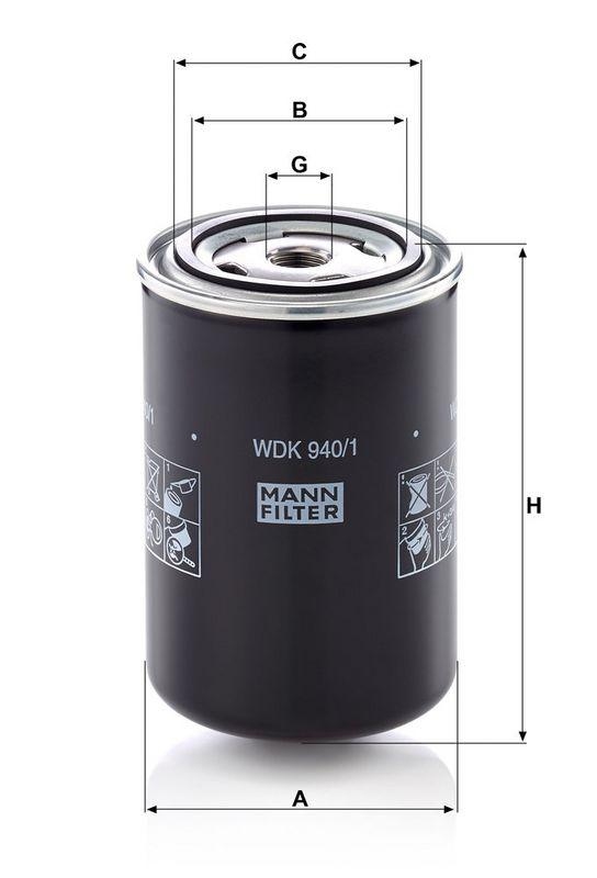 MANN-FILTER WDK 940/1 Kraftstoffilter f&uuml;r Deutz/Fahr/KHD