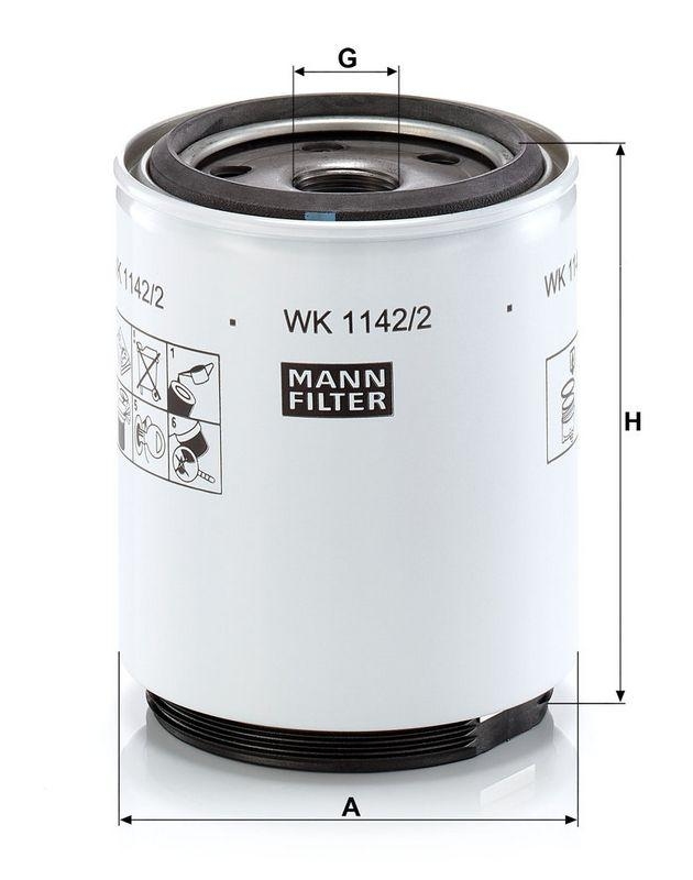 MANN-FILTER WK 1142/2 x Kraftstoffilter f&uuml;r Case New Holland