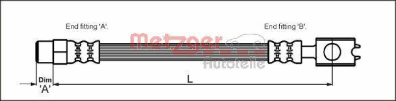 METZGER 4116226 Bremsschlauch f&uuml;r AUDI HA links/rechts