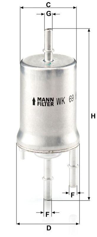 MANN-FILTER WK 69 Kraftstoffilter f&uuml;r VW